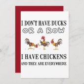Ik heb geen eend in een rij ik heb kippen feestdagenkaart (Voorkant / Achterkant)