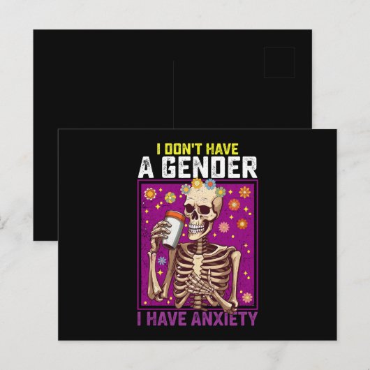 Ik heb geen geslacht Ik heb angst niet binair Briefkaart (Voorkant / Achterkant)