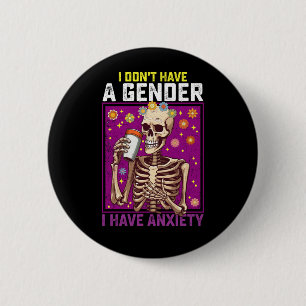 Ik Heb Geen Geslacht, Ik Heb Angst Niet-Binair Ronde Button 5,7 Cm