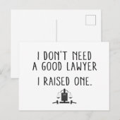 Ik heb geen goede advocaat nodig die ik heb opgevo briefkaart (Voorkant / Achterkant)