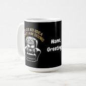 Ik heb geen idee wat ik doe een leuke, leuke koffiemok (Voorkant links)