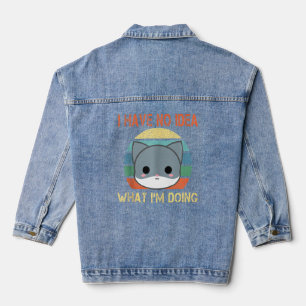 Ik heb geen idee wat ik doe met Funny  Cat T Denim Jacket