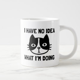 Ik heb geen idee wat ik doe met grappige kat grote koffiekop