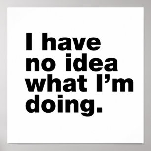 Ik heb geen idee wat ik doe poster