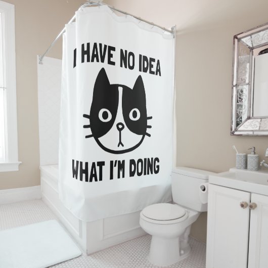 Ik heb geen idee wat ik kat doe douchegordijn (In situ)