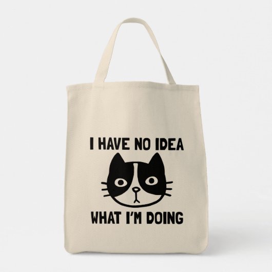 Ik heb geen idee wat ik kat doe tote bag (Achterkant)