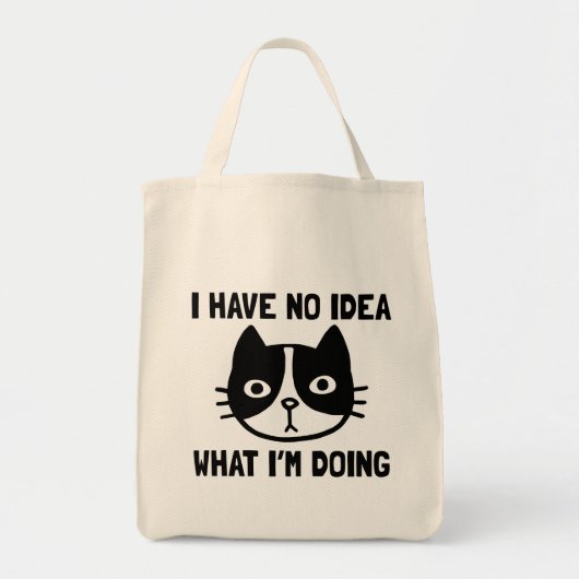 Ik heb geen idee wat ik kat doe tote bag (Voorkant)