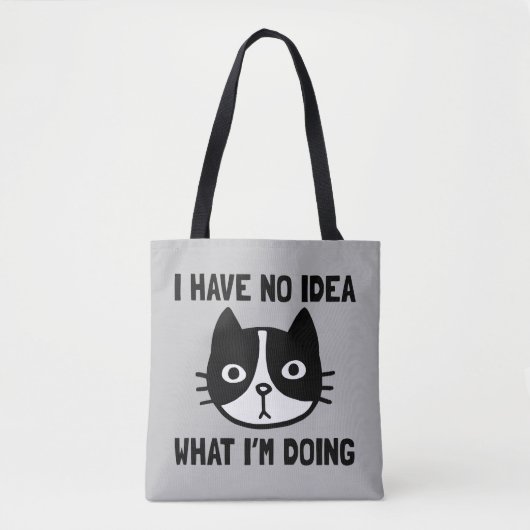 Ik heb geen idee wat ik kat doe tote bag (Voorkant)