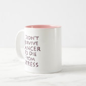 Ik heb geen kanker overleefd om een roze stress te tweekleurige koffiemok (Voorkant links)