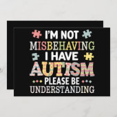 Ik heb geen last van mijn autisme bewustzijn kaart (Voorkant / Achterkant)