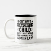 Ik heb geen lievelingszoon in de wet tweekleurige koffiemok (Links)