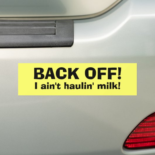 Ik heb geen melk. bumpersticker (Op auto)