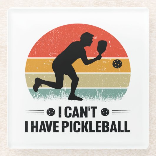 Ik heb geen pickleball, Pickleball Lover Glazen Onderzetter (Voorkant)