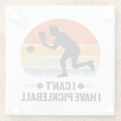 Ik heb geen pickleball, Pickleball Lover Glazen Onderzetter (Achterkant)