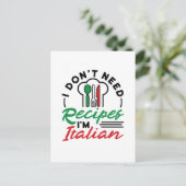 Ik heb geen recept nodig, ik ben Italiaans Briefkaart (Staand voorkant)