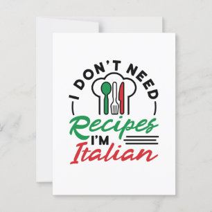 Ik heb geen recept nodig, ik ben Italiaans Briefkaart