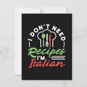 Ik heb geen recepten nodig Ik ben een Italiaanse g Briefkaart