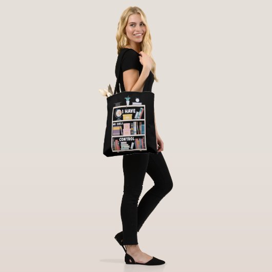 Ik heb geen Shelf Control Funny Librarian Bookworm Tote Bag (Op model)