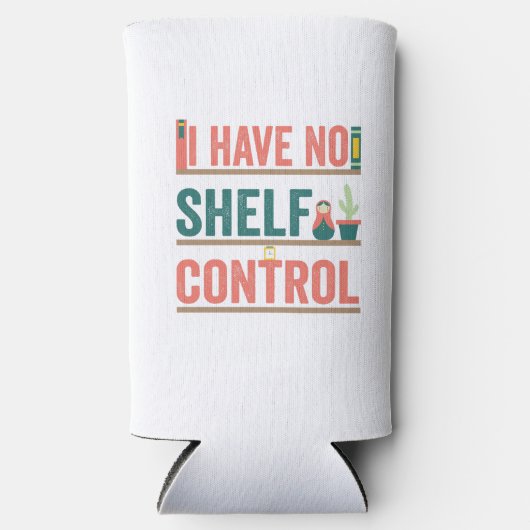 Ik heb geen Shelf Controll Funny Bookworm Reader Seltzer Blikjeskoeler (Voorkant)