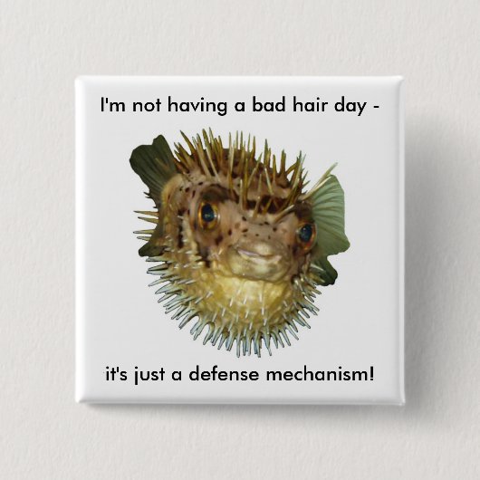 Ik heb geen slechte haardag - vierkante button 5,1 cm (Voorkant)
