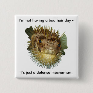 Ik heb geen slechte haardag - vierkante button 5,1 cm