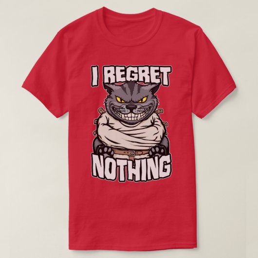 Ik heb geen spijt van gek kat dame grappige gekke  t-shirt (Design voorkant)