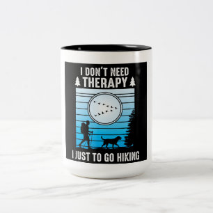 Ik heb geen therapie nodig, ik ga gewoon wandelen tweekleurige koffiemok