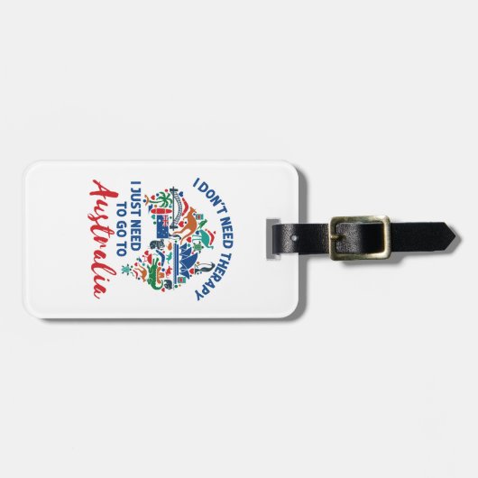 Ik heb geen therapie nodig om naar Australië te ga Bagagelabel (Voorkant horizontaal)