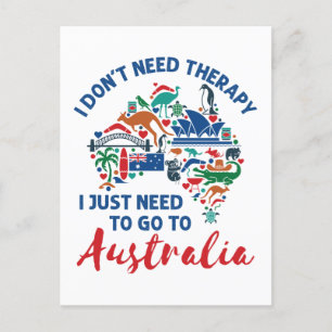 Ik heb geen therapie nodig om naar Australië te ga Briefkaart