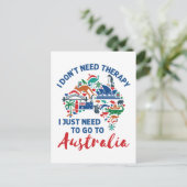 Ik heb geen therapie nodig om naar Australië te ga Briefkaart (Staand voorkant)