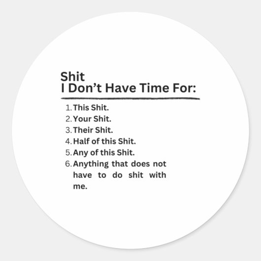 Ik heb geen tijd voor Sticker (Voorkant)