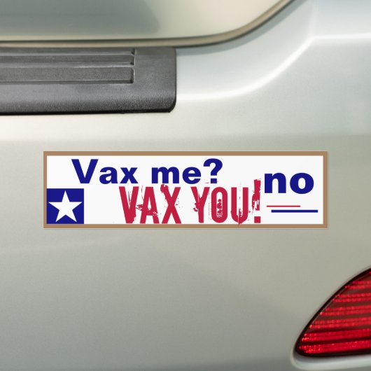 Ik heb geen VAX. Bumpersticker (Op auto)