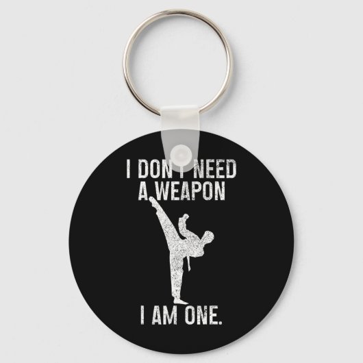 Ik Heb Geen Wapen Ik Ben Eén Karate Jiu Jitsu Kung Sleutelhanger (Voorkant)