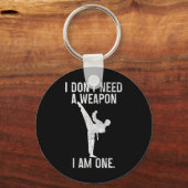 Ik Heb Geen Wapen Ik Ben Eén Karate Jiu Jitsu Kung Sleutelhanger (Voorkant)