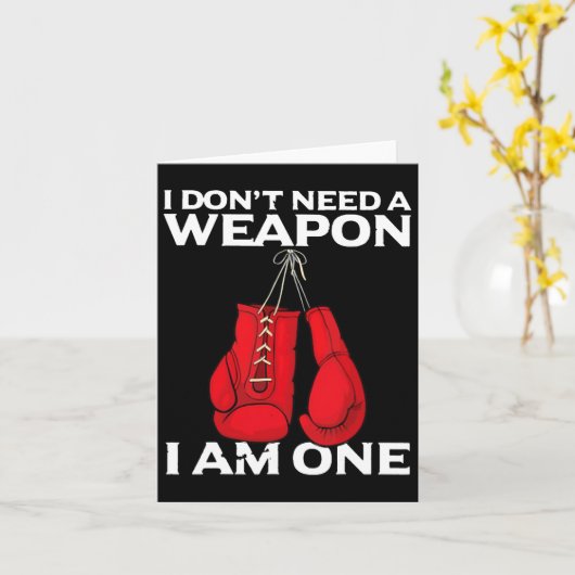 Ik heb geen wapen nodig, ik ben een bokser kaart (Gele Bloem)