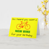 "Ik heb gehoord dat je een nieuwe fiets wilt voor Kaart (Gele Bloem)