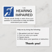 IK HEB GEHOORPROBLEMEN, Kaarten Visitekaartje (Voorkant / Achterkant)