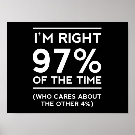 Ik heb gelijk in 97% van de tijd poster (Voorkant)