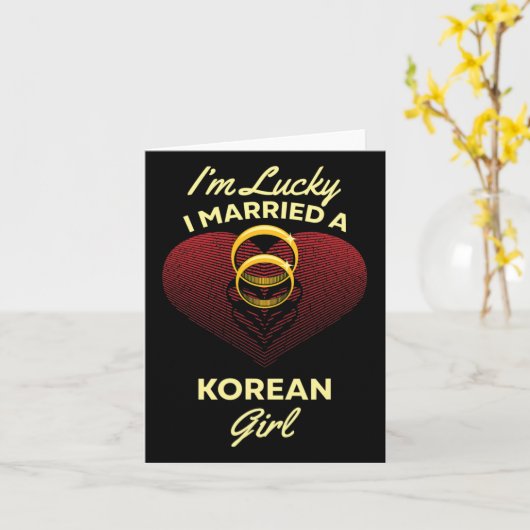 Ik heb geluk dat ik met een Koreaanse bruiloftsman Kaart (Gele Bloem)
