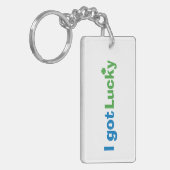 "Ik heb geluk" dubbelzijdige Sleutelhanger (Voorkant Links)