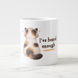 "Ik heb genoeg gehoord" Kat Met Koptelefoon Grote Koffiekop