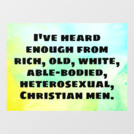 Ik heb genoeg gehoord van oude witte mannen (donke raamsticker