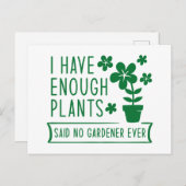 Ik heb genoeg Planten Briefkaart (Voorkant / Achterkant)