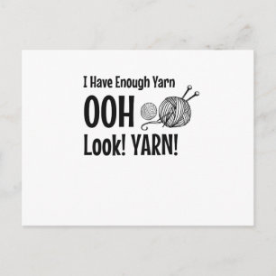 Ik heb genoeg Yarn Funny Knitting Crochet Briefkaart