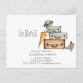 Ik heb,  Geschaktassen Nieuw Adres bewogen Aankondigingskaart (Voorkant)