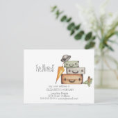 Ik heb,  Geschaktassen Nieuw Adres bewogen Aankondigingskaart (Staand voorkant)