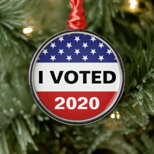 Ik heb gestemd 2024 American Flag Metal Ornament