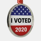 Ik heb gestemd 2024 American Flag Metal Ornament (Rechts)