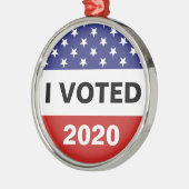 Ik heb gestemd 2024 American Flag Metal Ornament (Links)