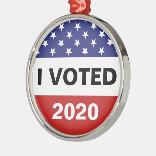 Ik heb gestemd 2024 American Flag Metal Ornament (Links)